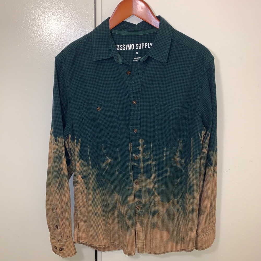 Vintage Dip-Dye Bleached Flannel Shirt